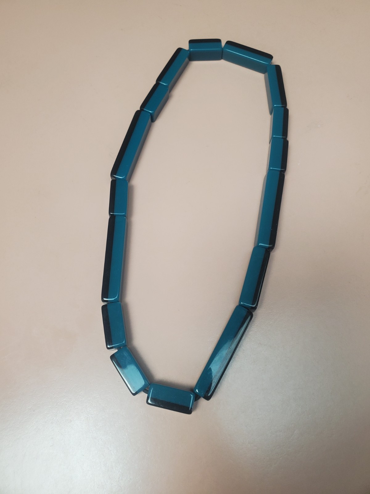 MARNI for H&M Chunky Resin Bead Necklace Black, Teal Blue Statement 2012
