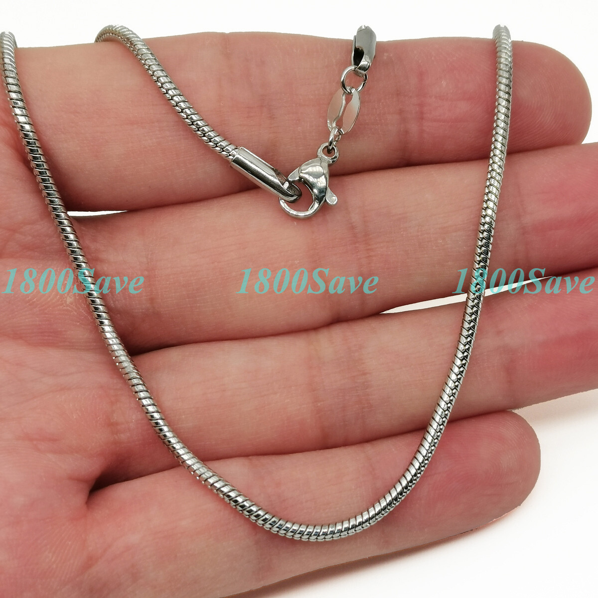 Real 925 Sterling Silver Classic Italian Snake Chain Necklace, Many Length/Width