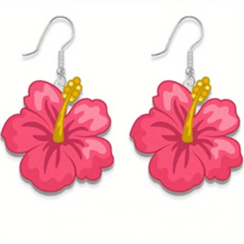12Pairs Hawaii Cute Pendant Dangle Earrings Bohemian Style Perfect for Beach