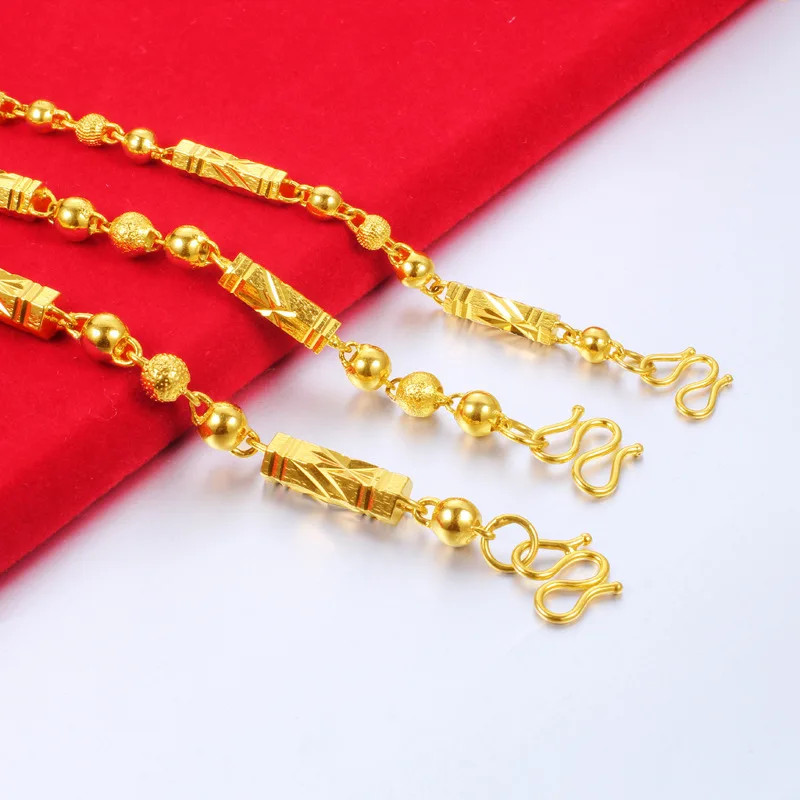 Men 18K Gold Plated Buddha Necklace Hexagonal Bamboo Chain Fashion Jewelry