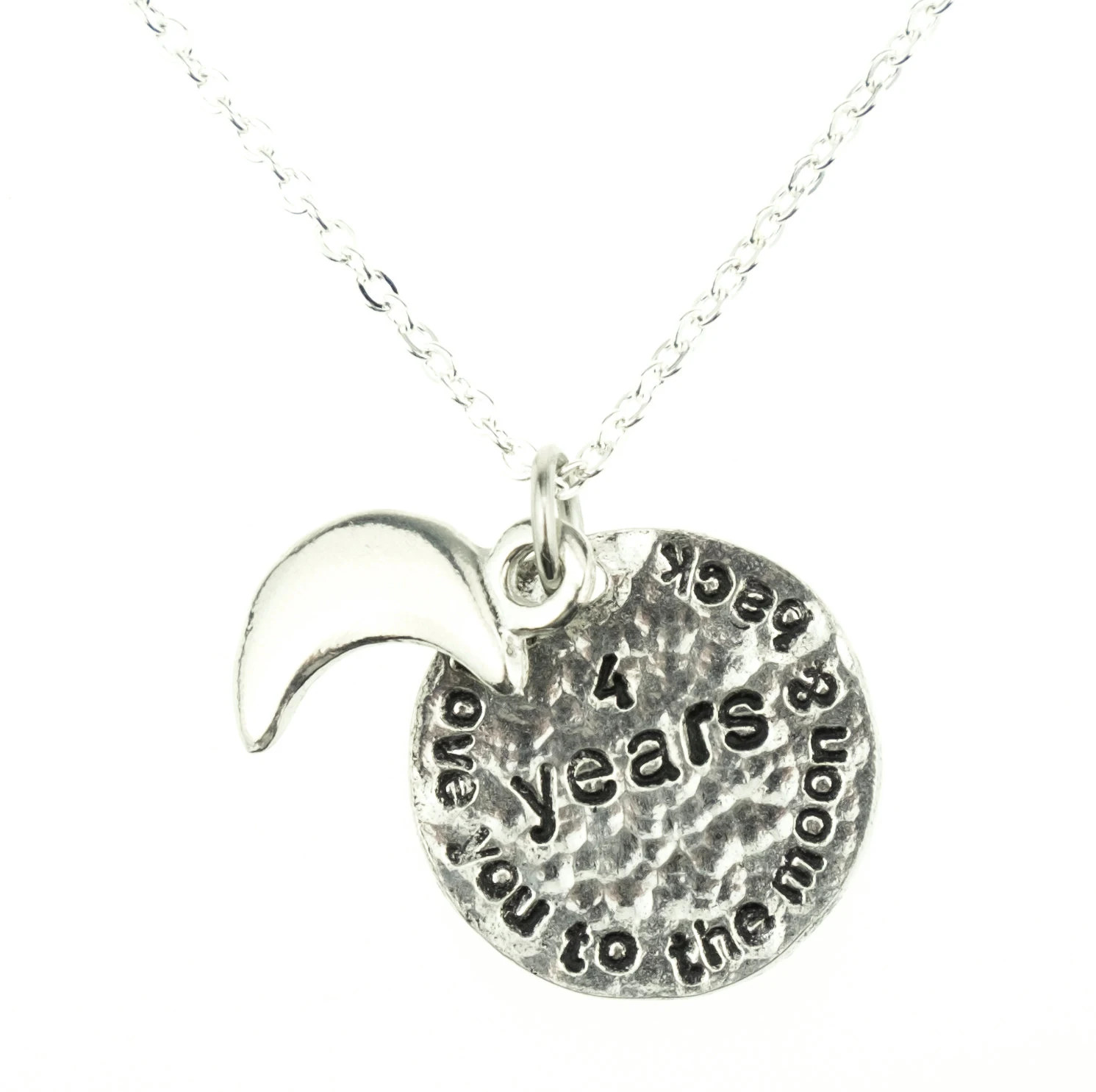 4th Anniversary Necklace Love You Moon Back Gift UK
