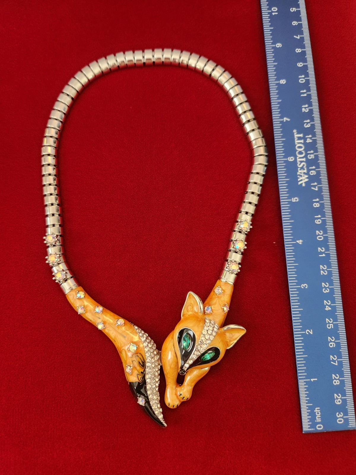 Betsey Johnson Red Fox Necklace And Earring Set