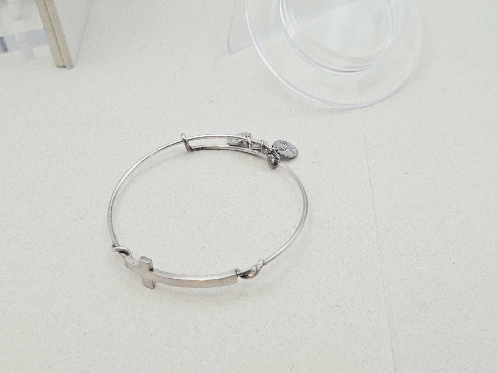 ALEX & ANI Spiritual Armor Cross Charm Bangle Wrap Bracelet Silver ✨️🎁