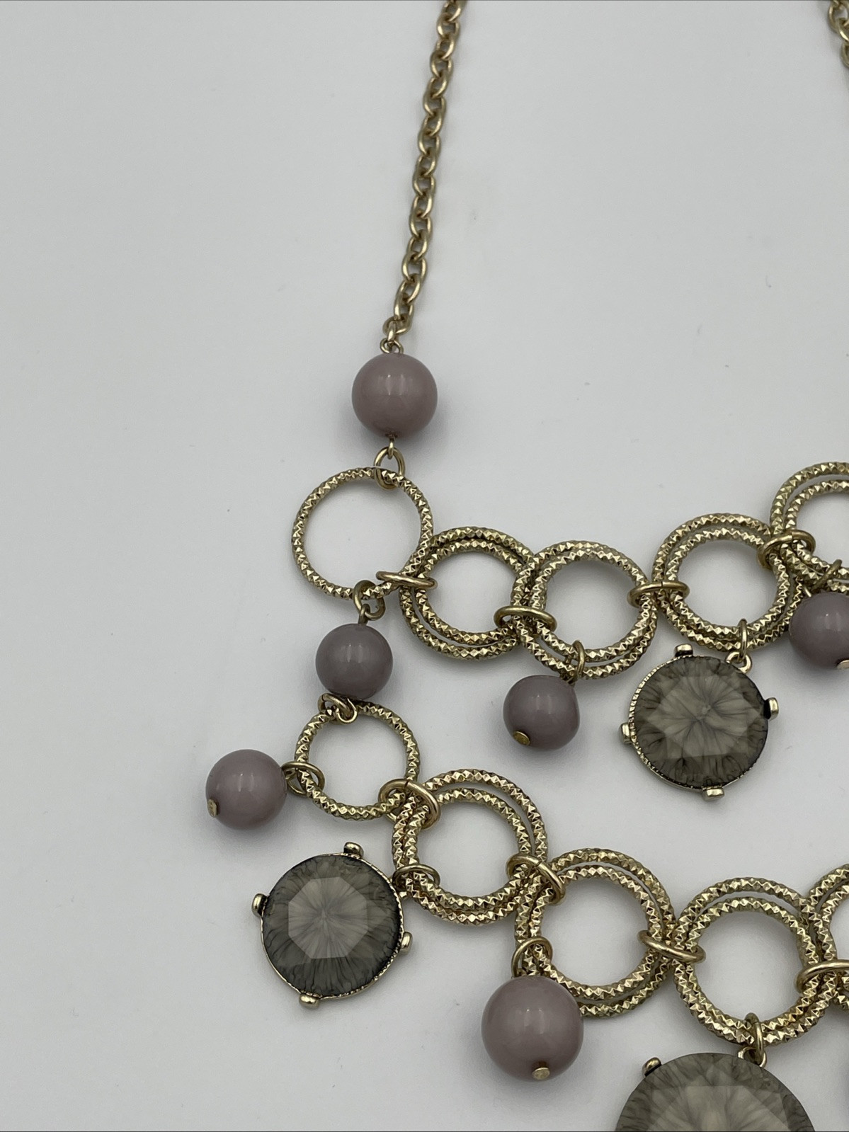 Vintage Unique Lavender Lucite, Facet statement Bib necklace