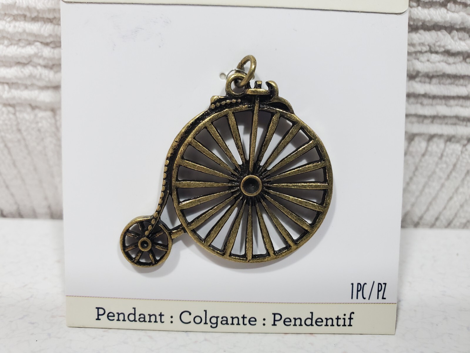 Lot Of 3 Laliberi Bicycle Pendant Charm Antique 1.25″x1.5″ Gold-Tone Metal Bike