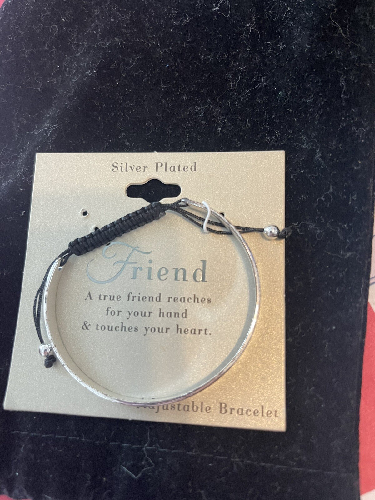 Silver Plated Adjustable Bracelet – Friend Engraved