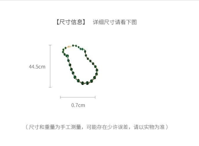 Women Necklace Green Crystal Bead Pendant Necklace Fashion Chain Jewellery