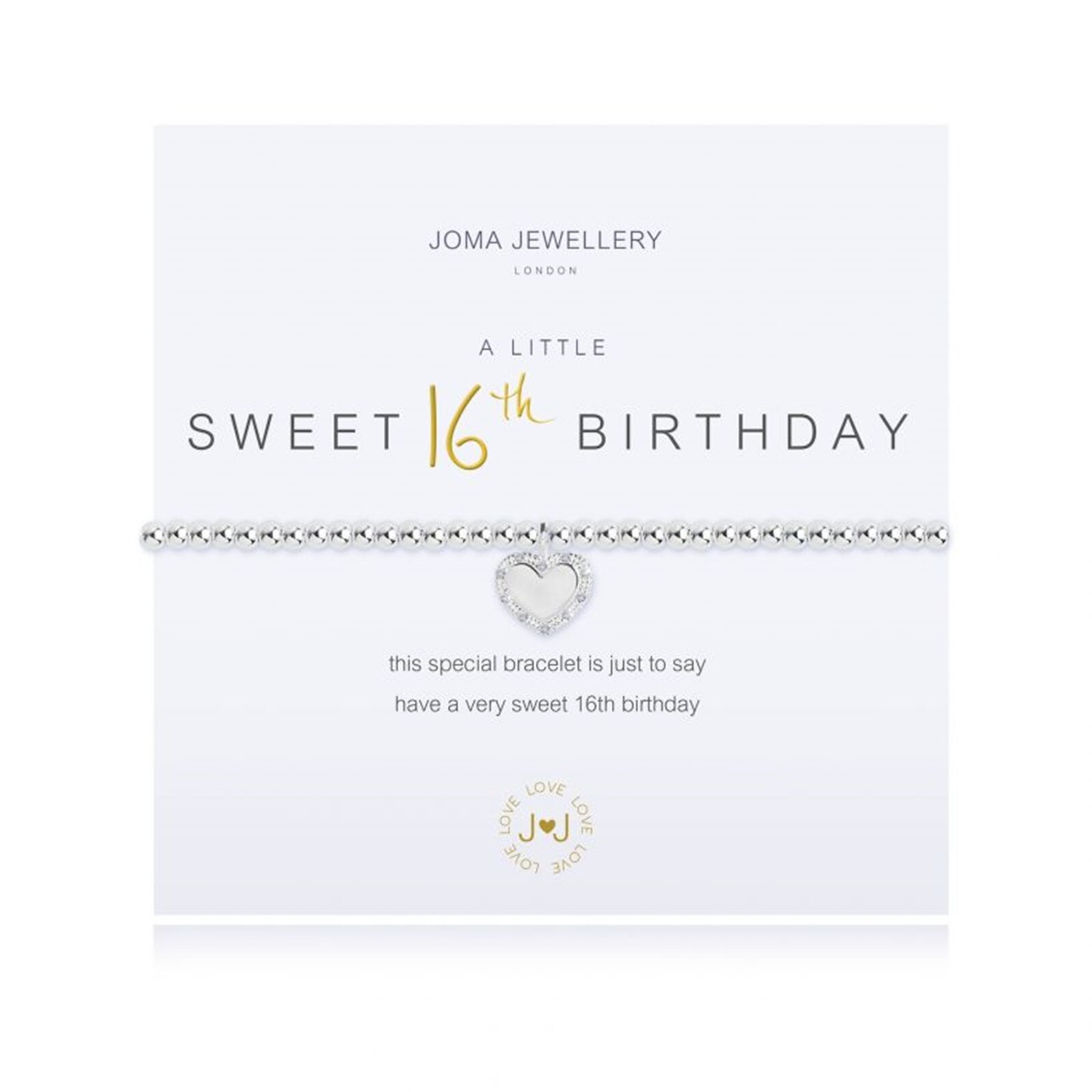 Joma Silver Plated Beaded Bracelet A Little HAPPY 16th BIRTHDAY + Gift Bag 2924