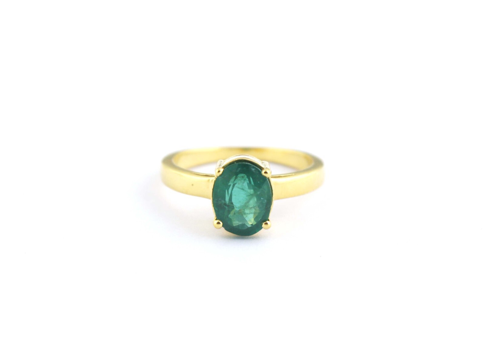 925 Sterling Silver Emerald Oval Stackable Ring For Anniversary Gift For Her