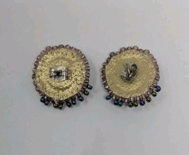 Beaded Earring Posts Womens Multicolor Circular Stud Post