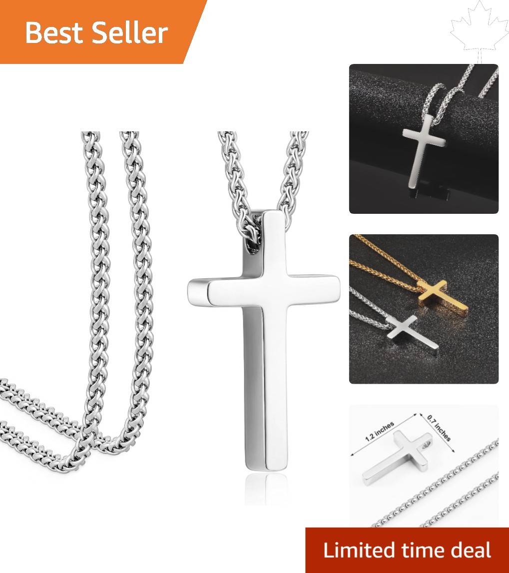Lightweight 24-Inch Cross Necklace – Durable Stainless Steel for Men