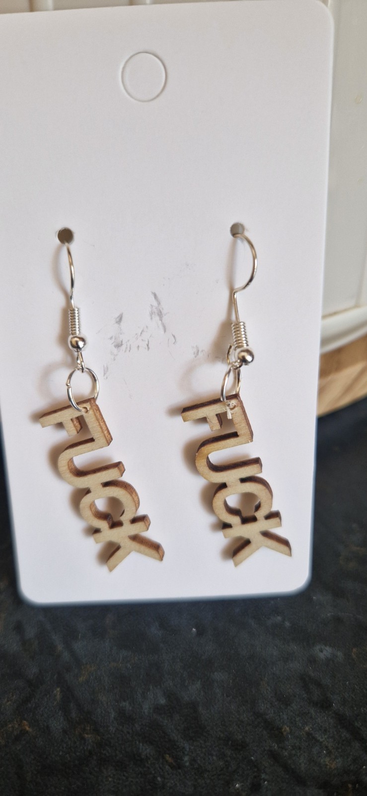 Novelty Swear Word Earrings In Organza Gift Bag