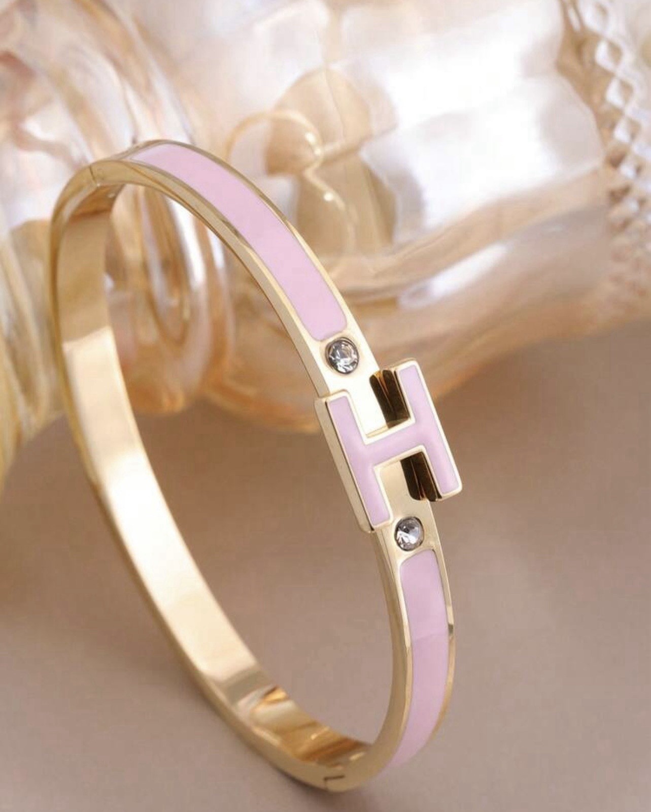 Pink Luxury H Fashion Bracelet