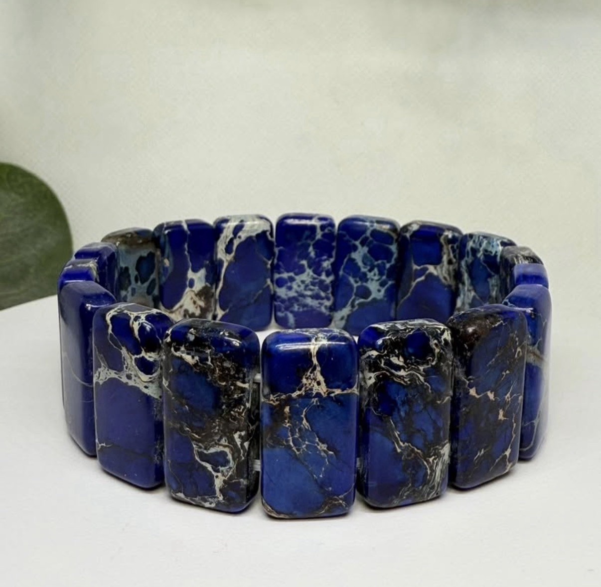 Imperial Jasper Blue Soft Bangle 20.8MM