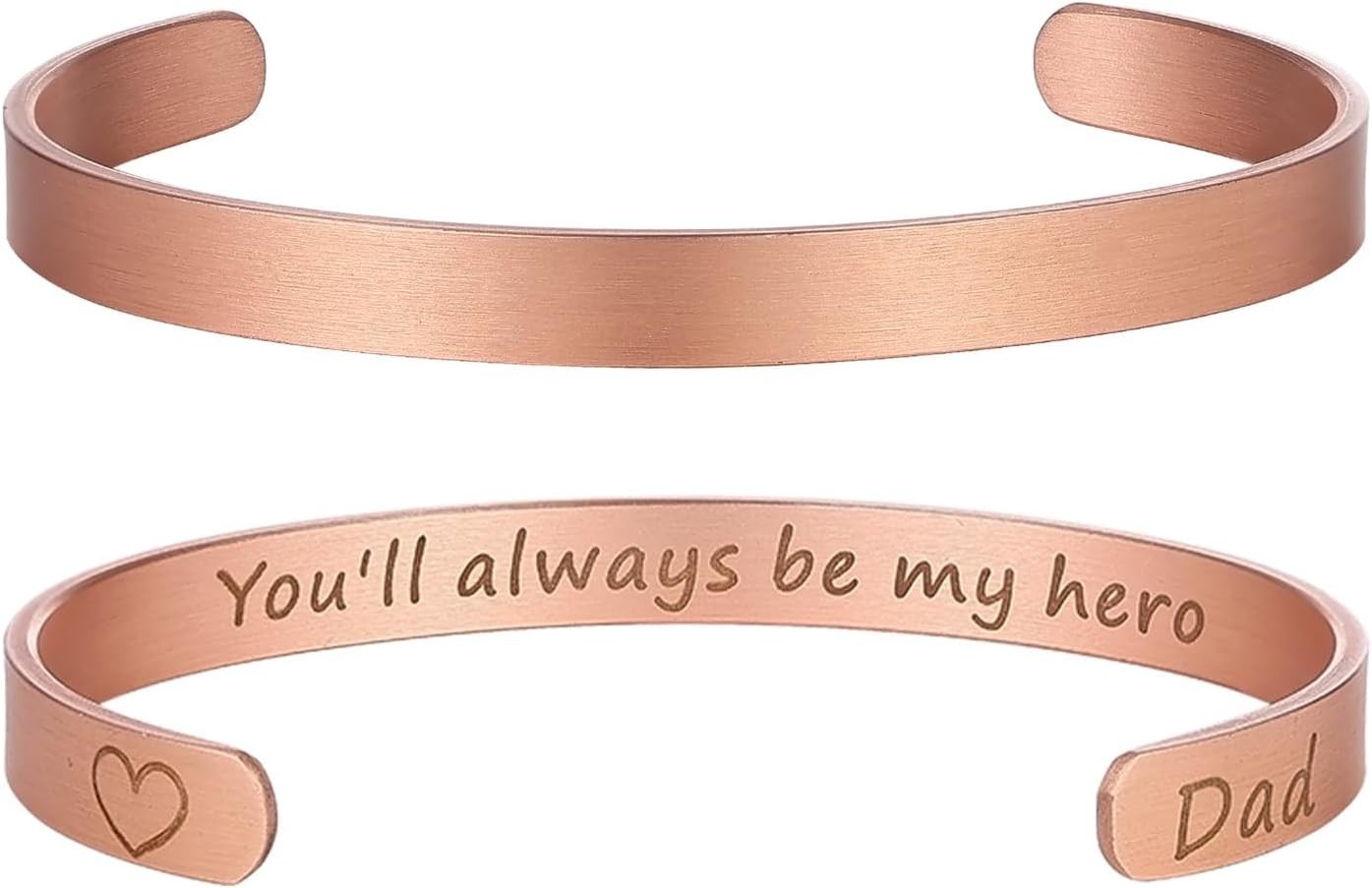 Engraved ‘Always & Forever’ Copper Cuff Bracelet – Adjustable Gift for Him/Her