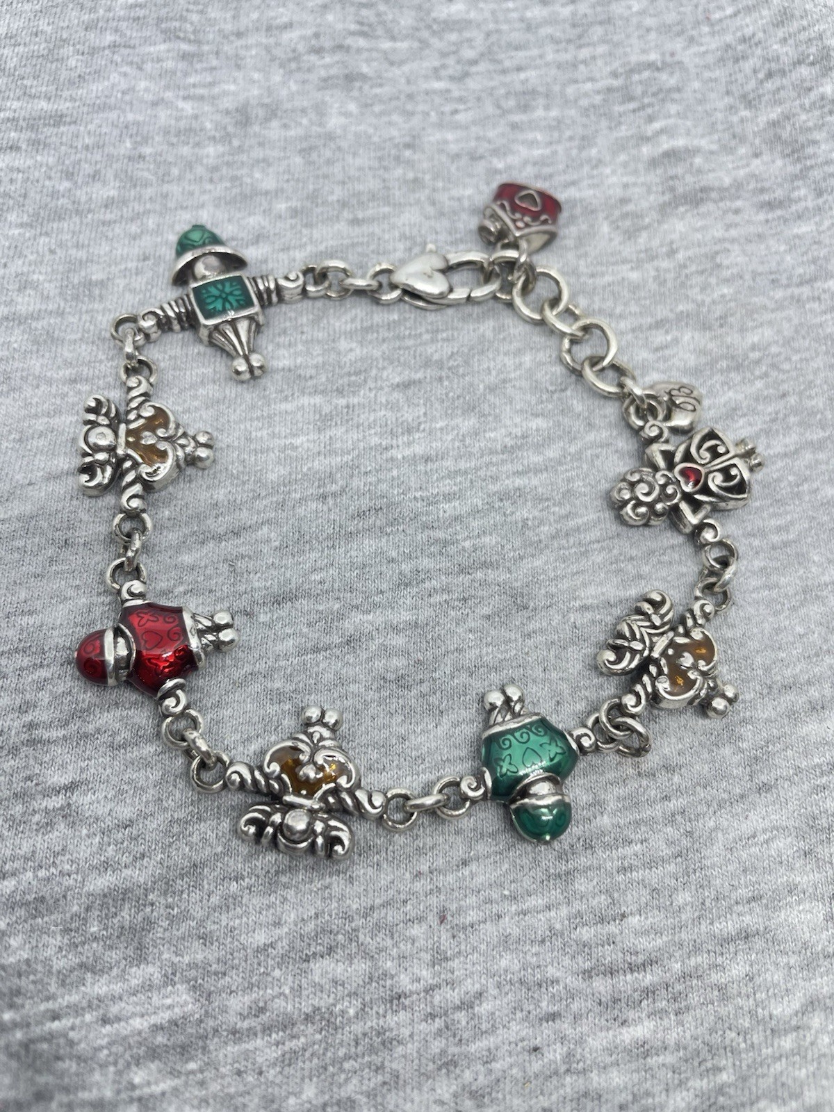 Brighton Schoolhouse Charm Bracelet Family Children Teacher Enamel Silverplated