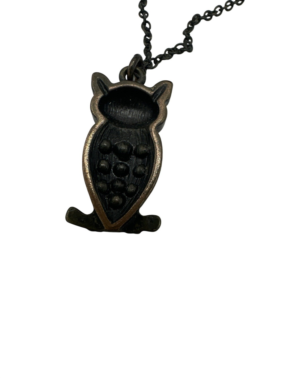 Rhinestone Owl Pendant Necklace Costume Fashion Jewelry Boho Vintage 19″ Dainty
