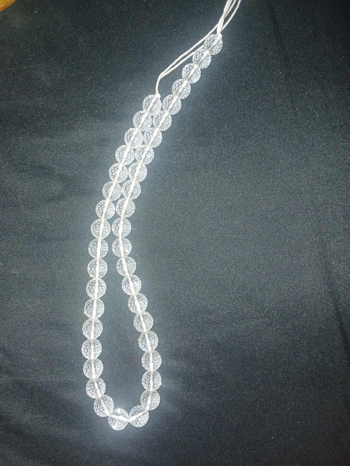 Clear Heavy Crystal Strand Of Beads. 40 Beads