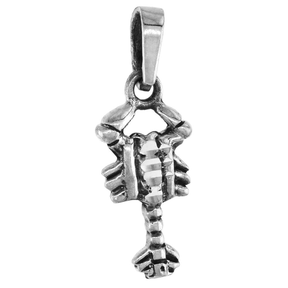 925 Sterling Silver Square Lobster Pendant 19mm Tall with 16 to 24 Inch Chain