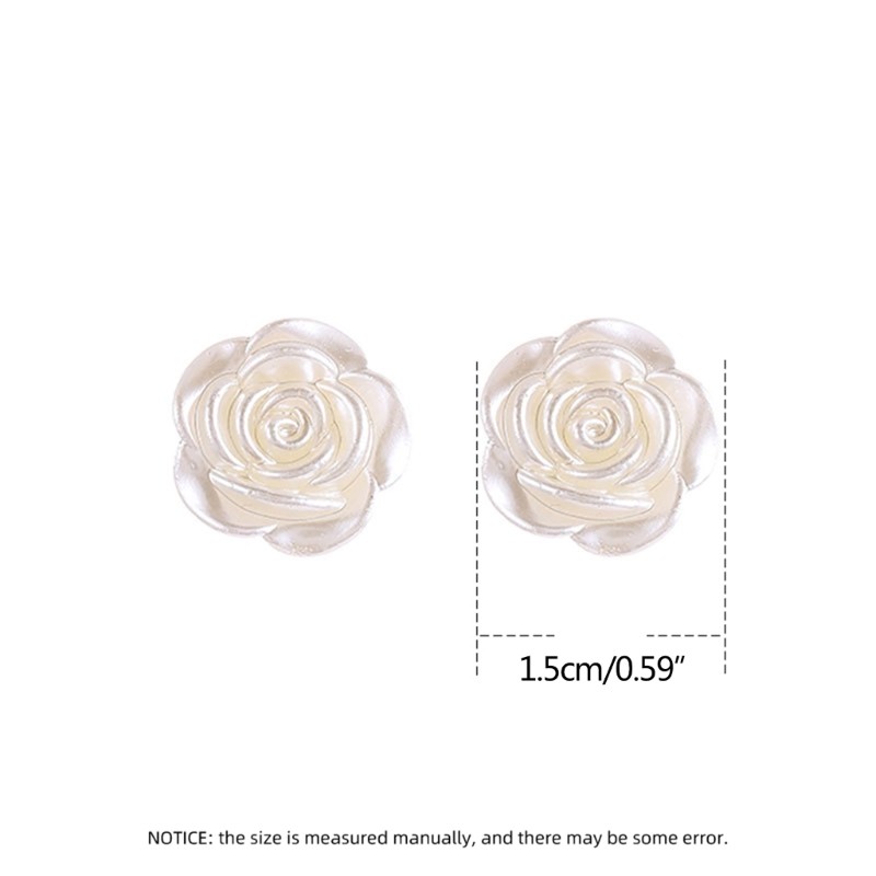 Chic Camellia Hoop Earring Pearl-Floral Studs Earring Statement Dangle Drop