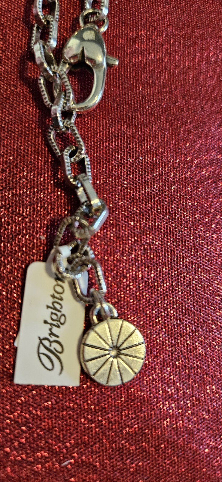 Brighton ORBIT NWT Silver Eliptical Etched Disc 36″ Necklace