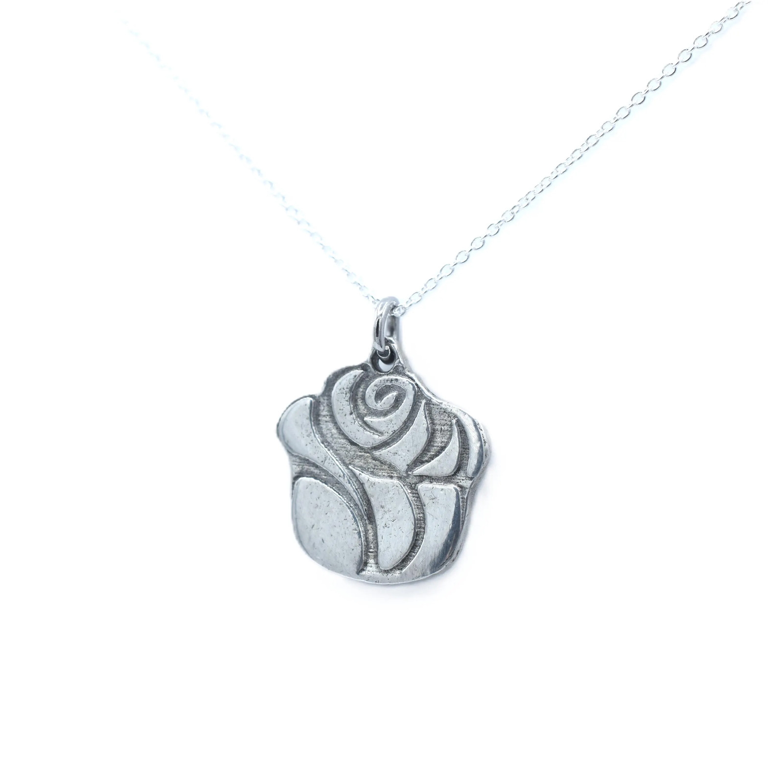 10th Anniversary Pure Tin Pendant Rose Design Necklace Gift UK