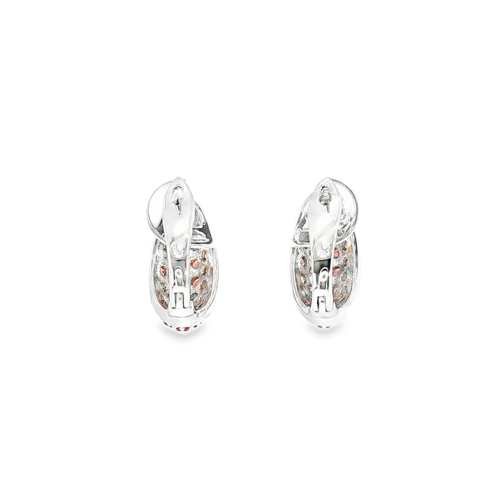 925 Sterling silver Earing Round 1.80MM Orange Sapphire Gemstone Jewelry.