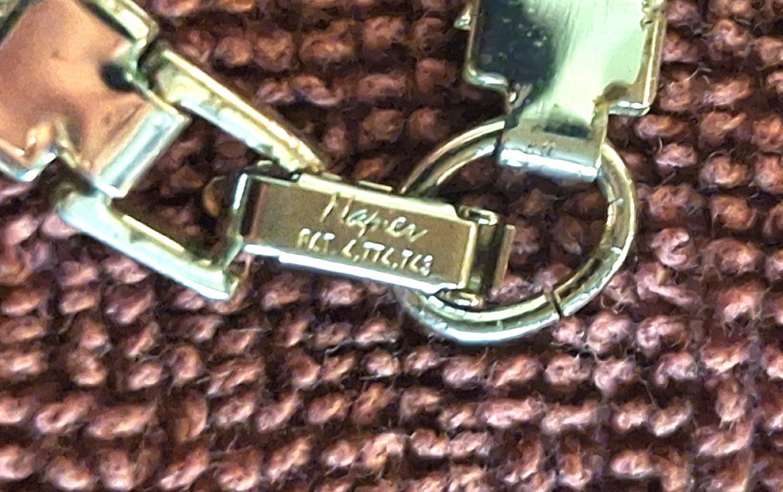 Napier Vintage Necklace V Chain Herringbone approx 16” Silver tone