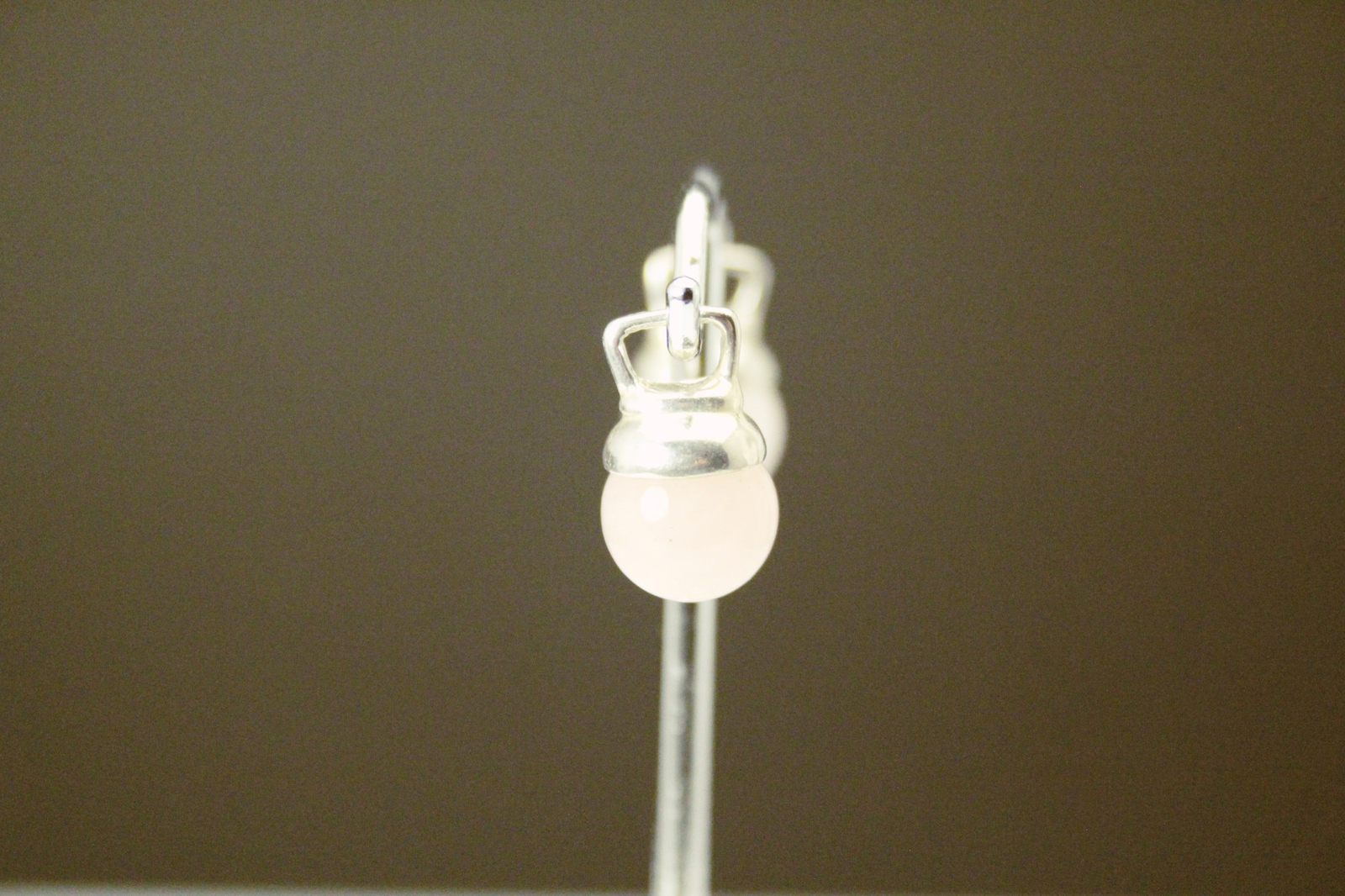 Light Pink Quartz Round 925 Sterling Silver Earring Jackets 5.8 grams (EAR5694)