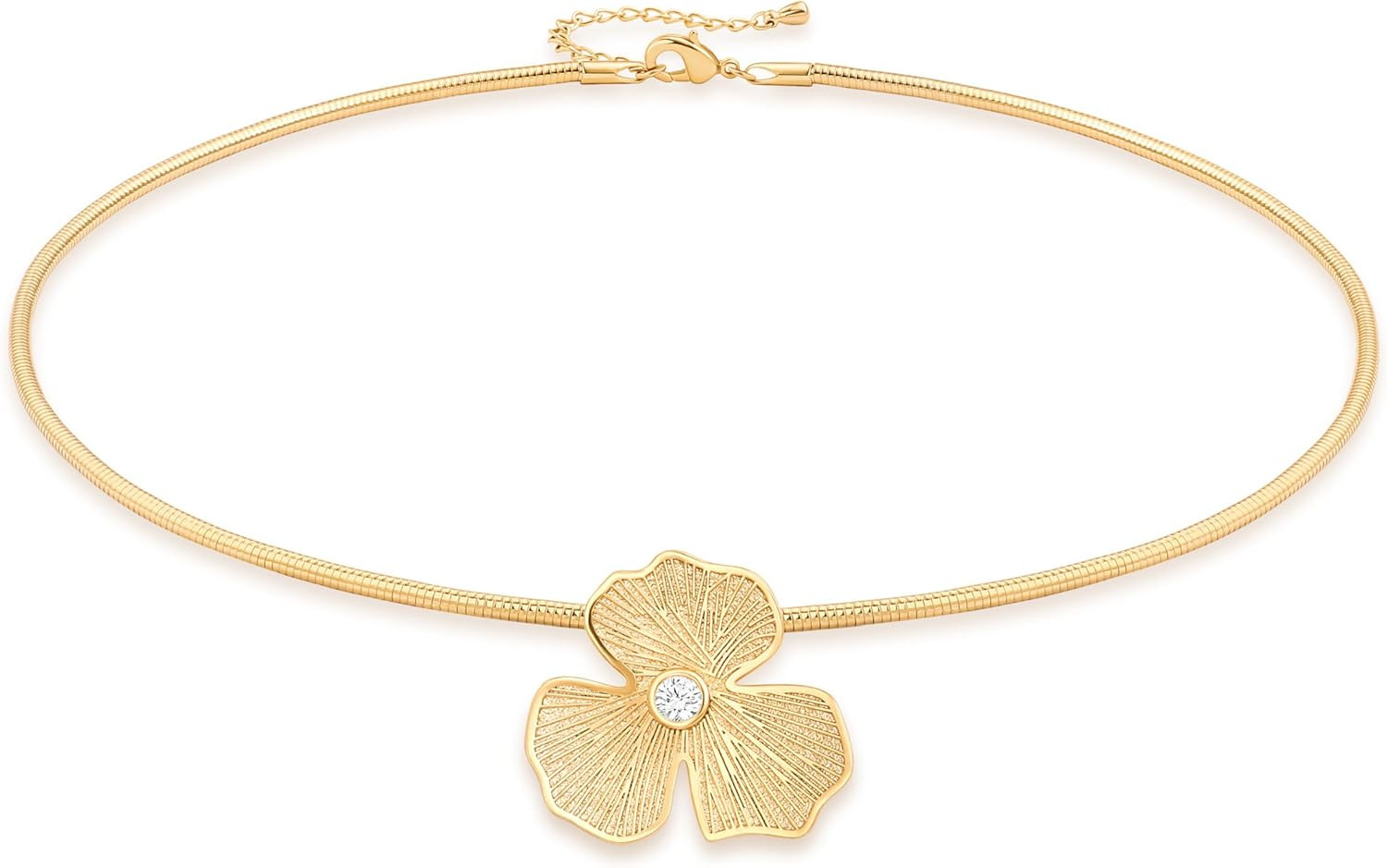 18K Gold Plated Cuff Choker Necklace for Women Chunky Wire Chain Collar Jewelry