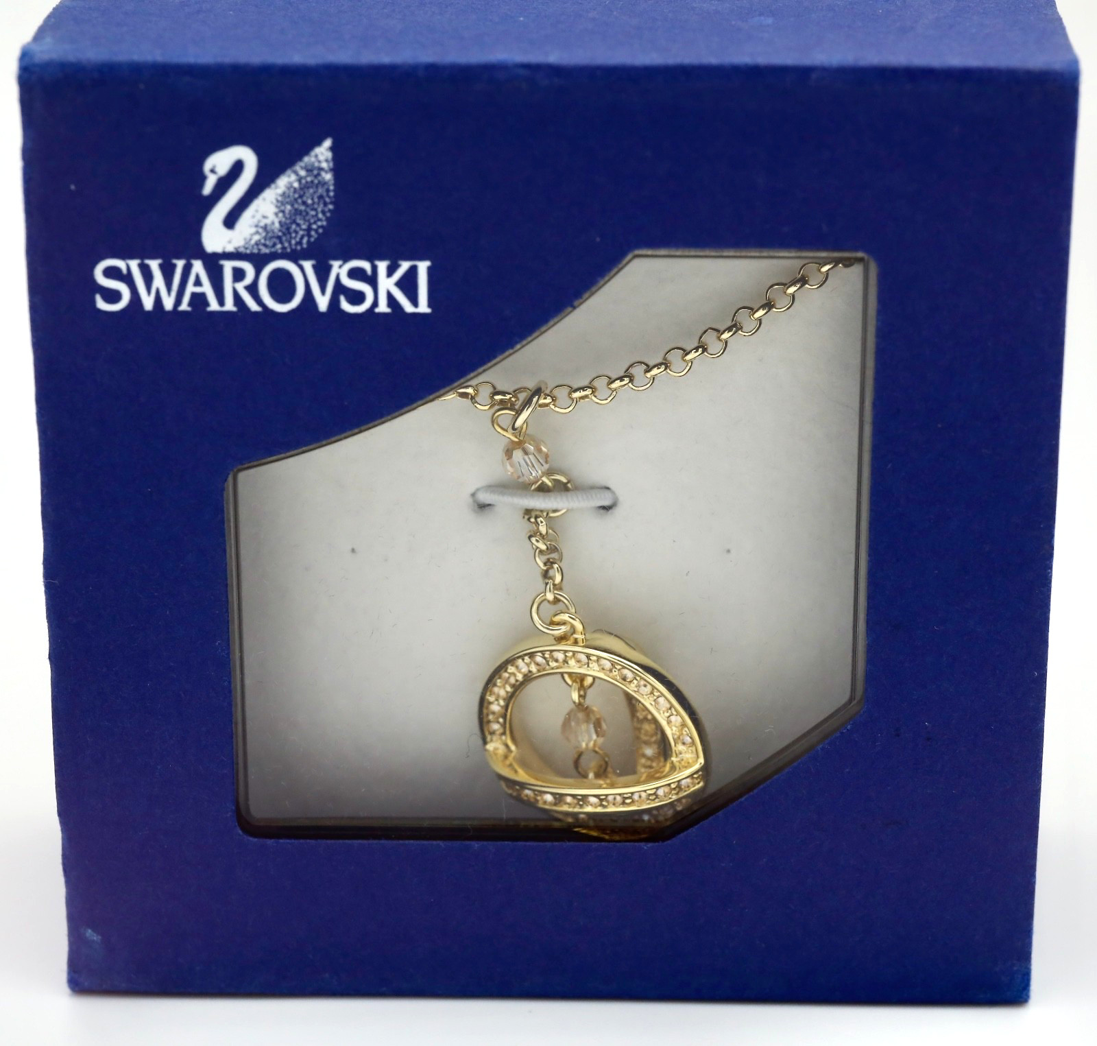 Swarovski Swan Mark Edie Y Pendant Gold Plated 952520 in Original Box 38/2×4.4cm