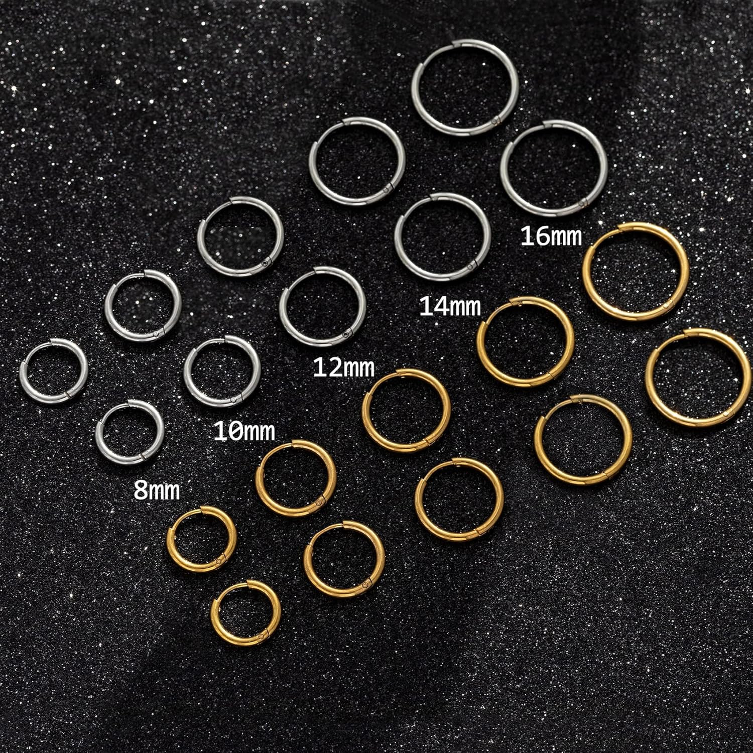10 Pairs Silver Hoop Earrings Set for Women Surgical Steel Hoop Earrings Lightwe