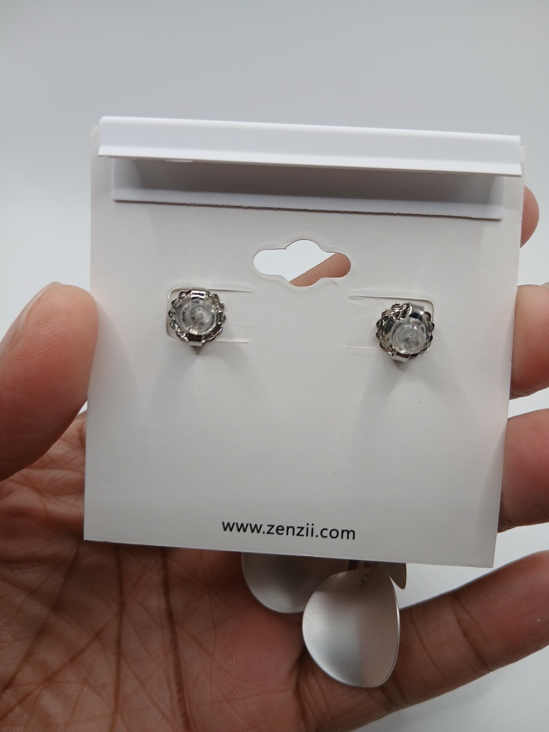 Zenzii Concave Discs Drop Earring, Silver Earrings
