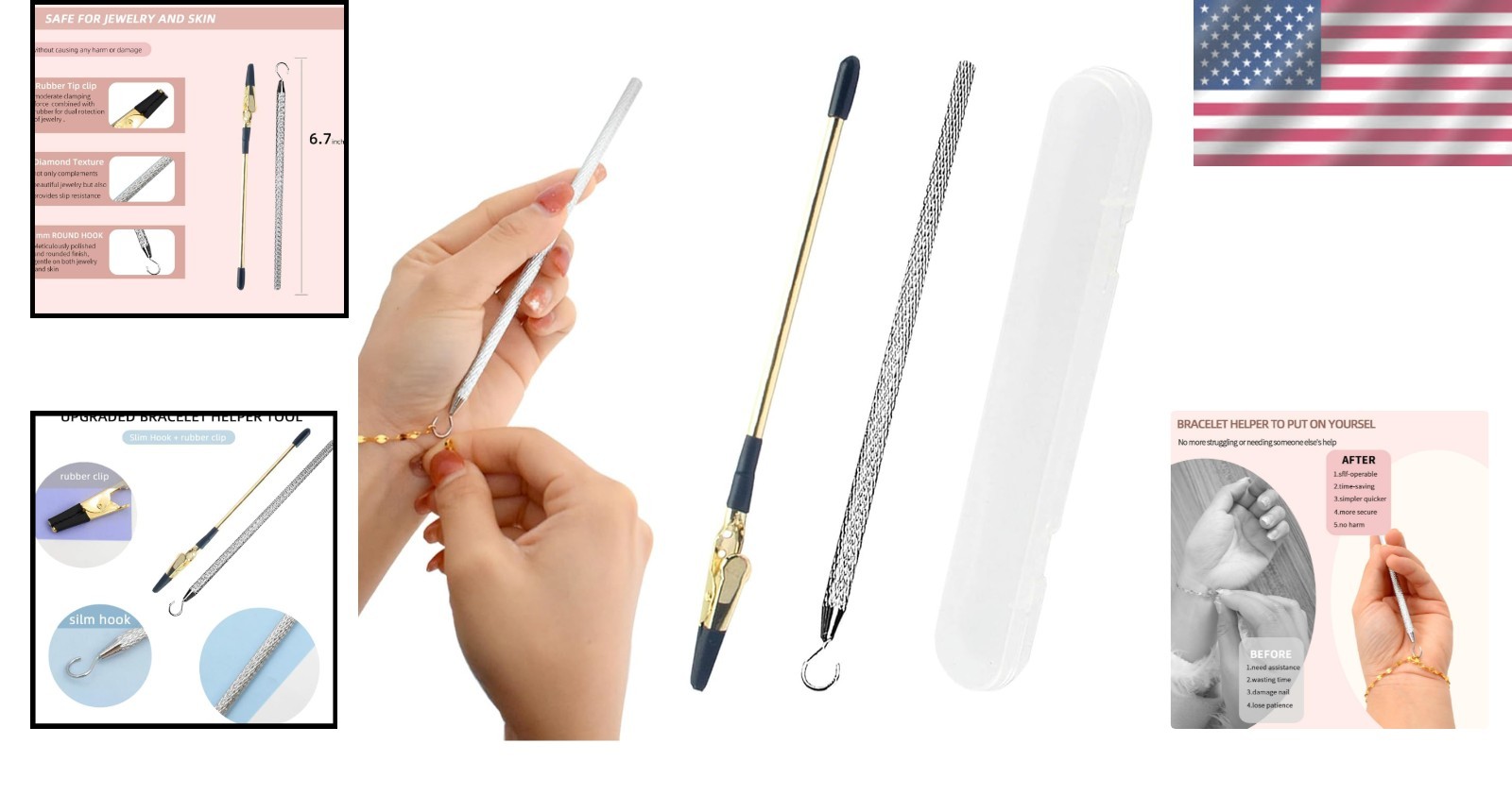 Chic 2-Piece Bracelet Helper Tool for Arthritis – Stylish Jewelry Fastening Aid