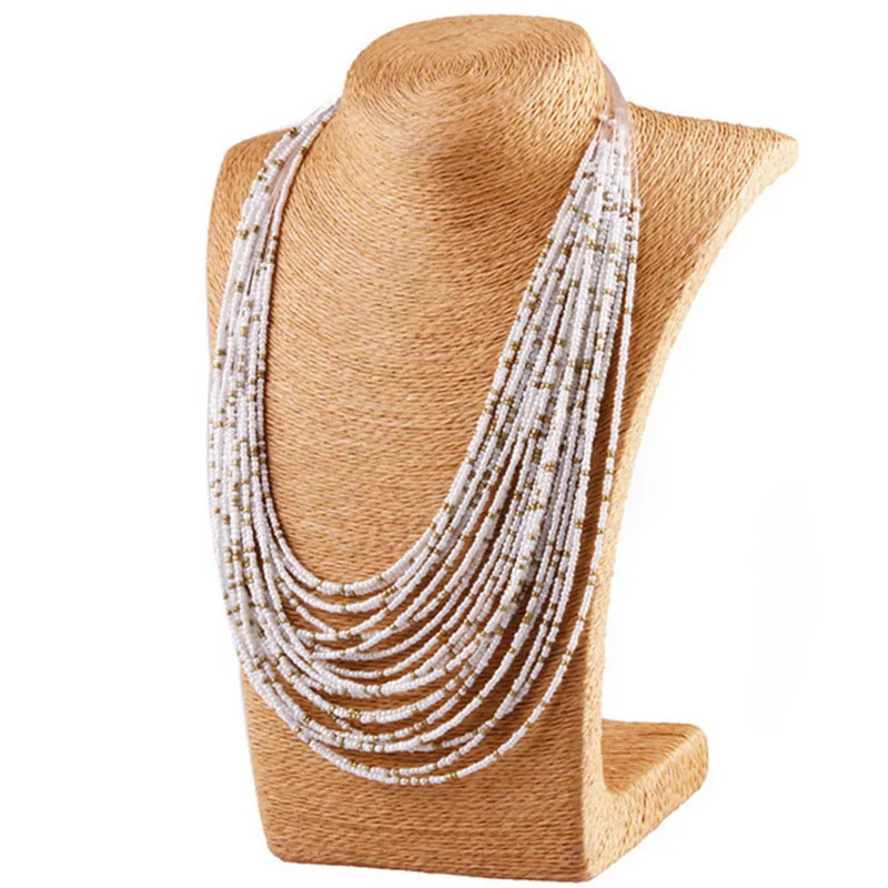 African Acrylic Beads Jewelry Sets Bohemia Necklaces Bangles Women Fashion