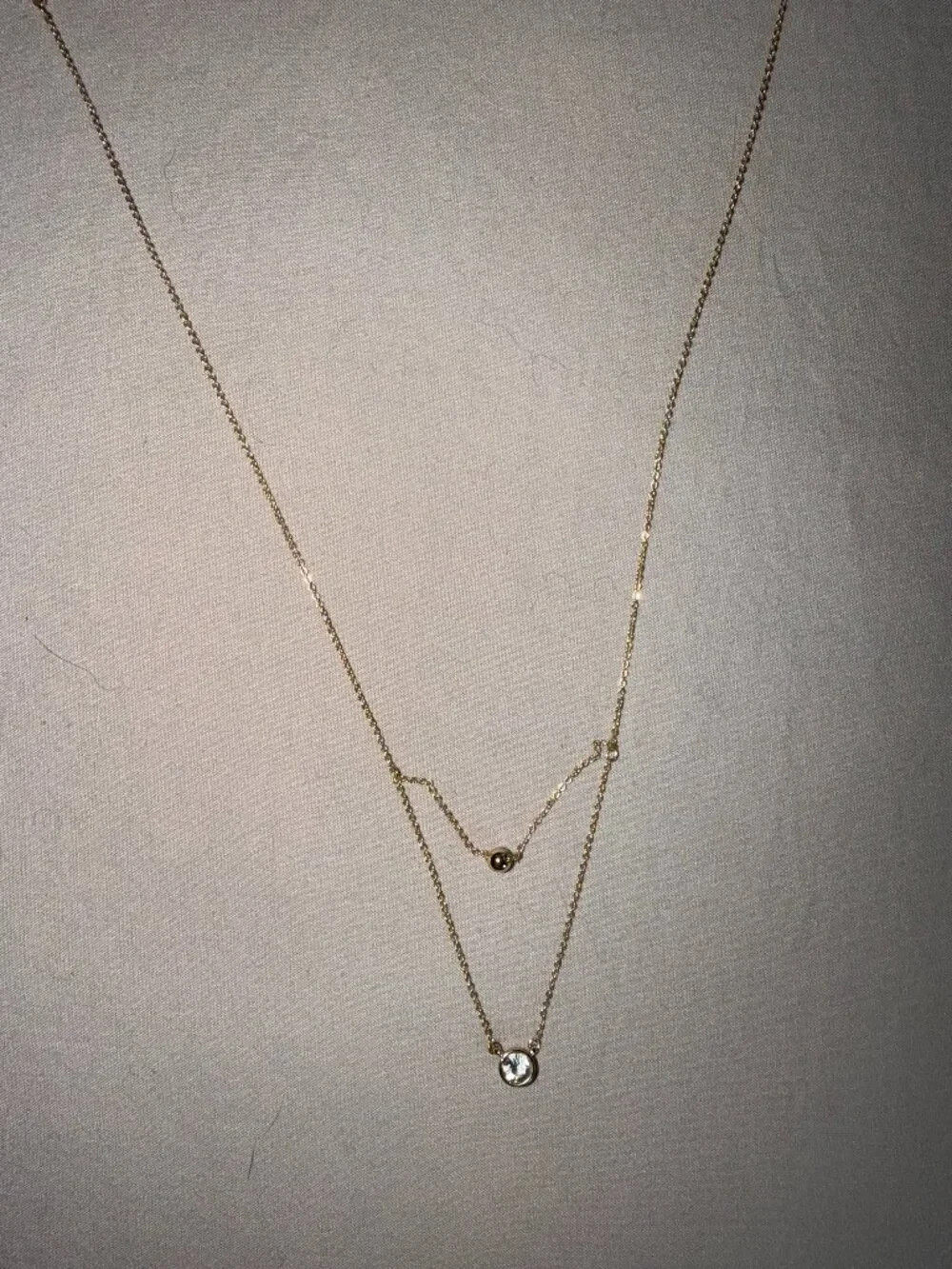 Two tier chain necklace with pendants