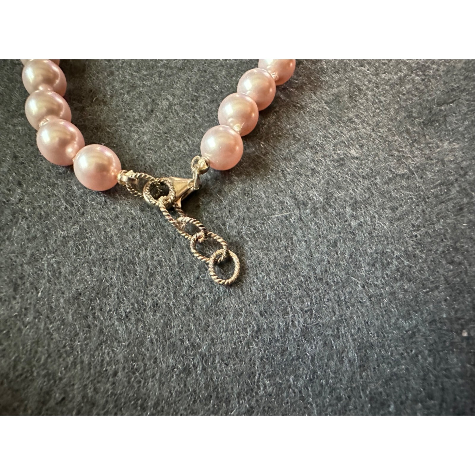 Swarovski Elements Pink Pearl Beaded Bracelet Swarovski 925 Lobster Claw Clasp