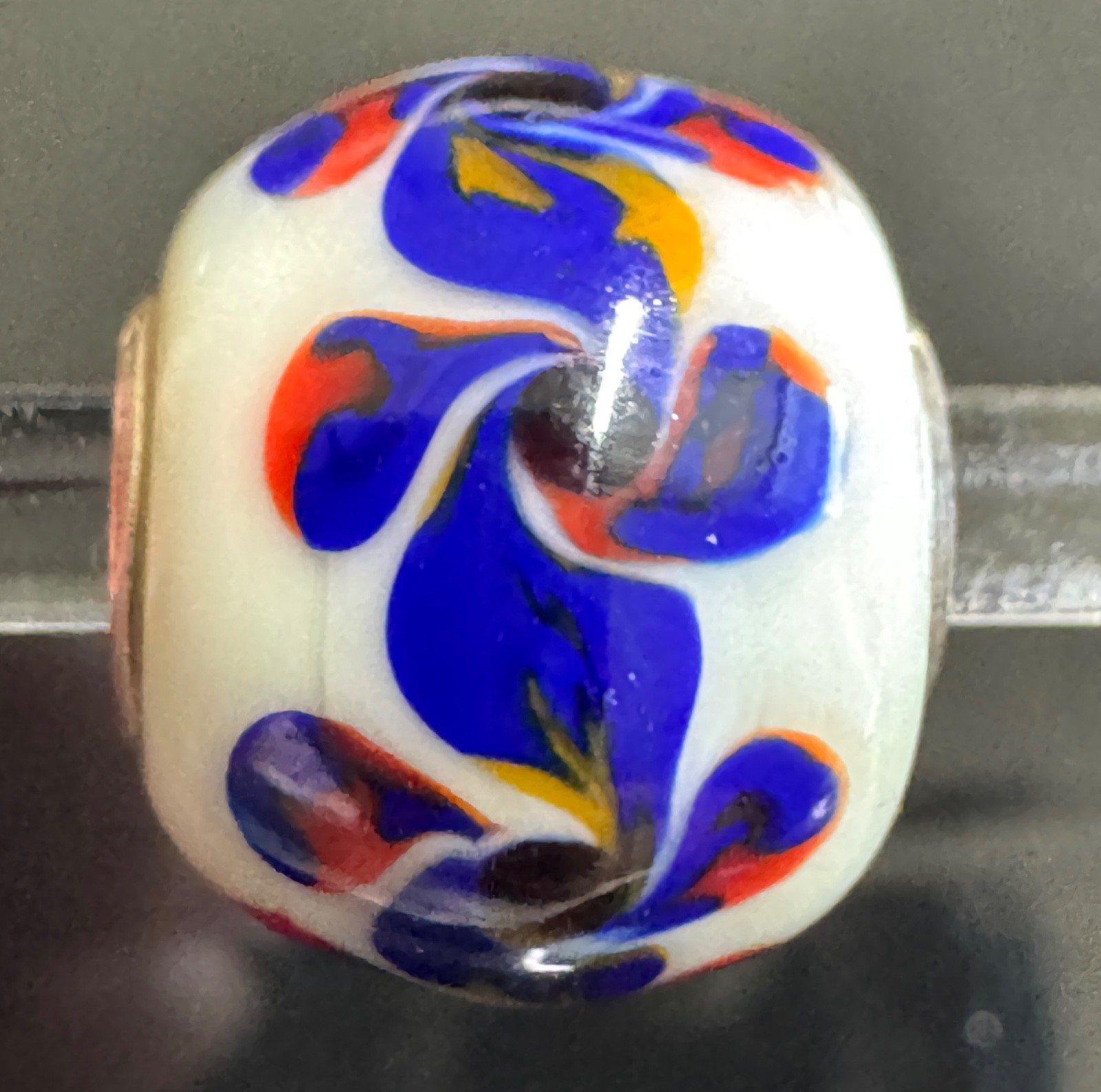 Trollbeads WHITE Base MINI BARREL BEAD