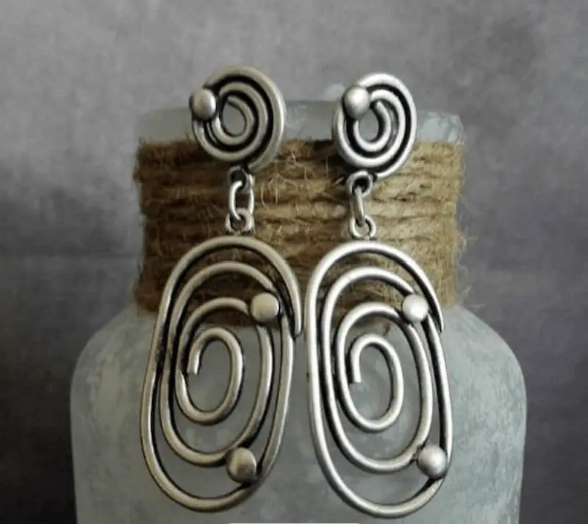 Trendy Small Bohemian Drop/Dangle Swirl Earrings