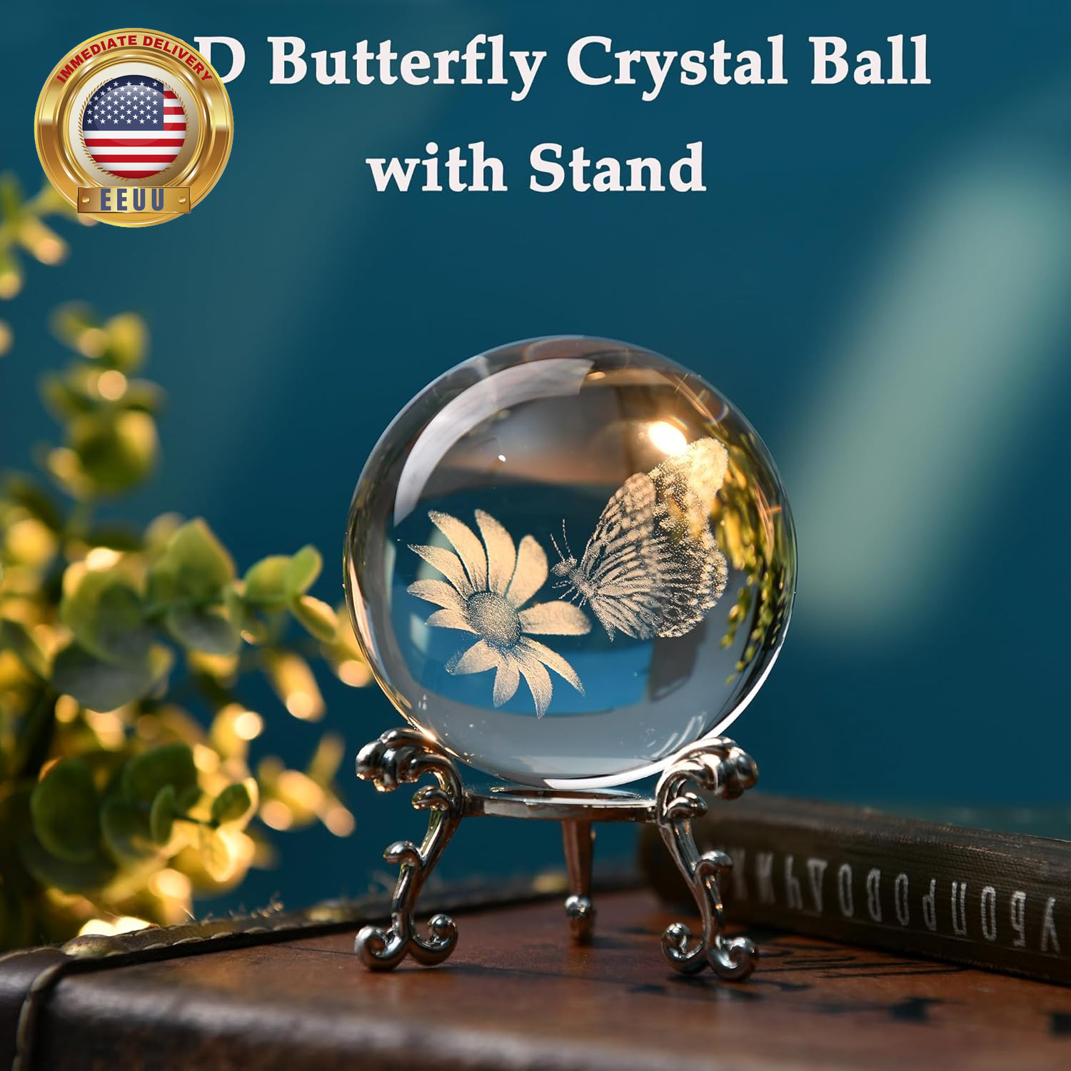3D Butterfly Crystal Ball 60Mm Gifts Ideas for Girlfriend Wife Mom Couple Her Bu