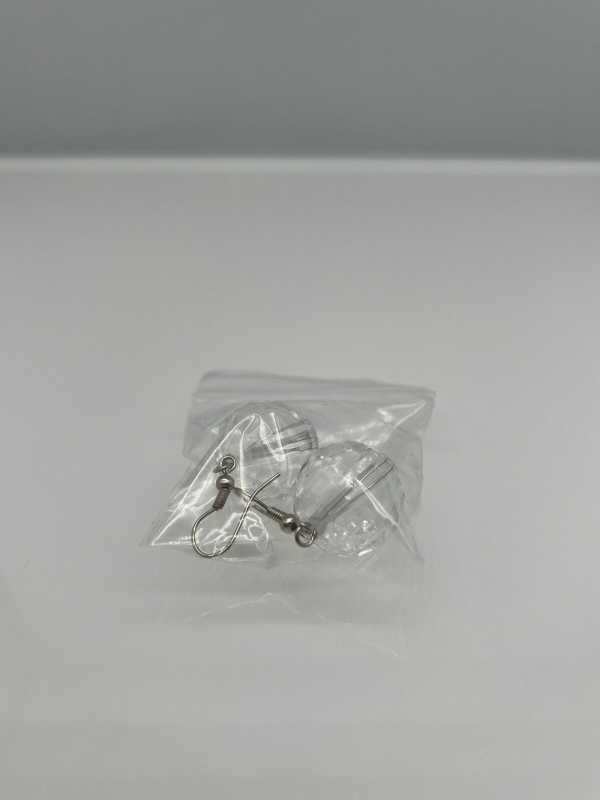 Stainless Steel Clear Acrylic Sphere Ball Earrings Ear wire