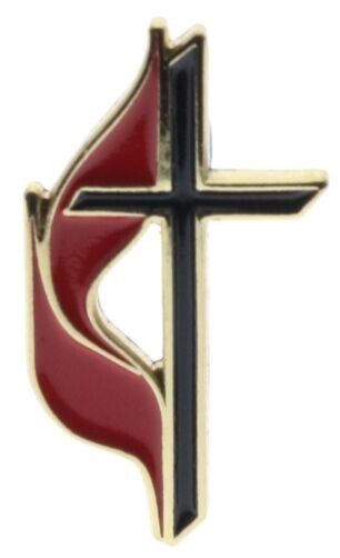 (2 PACK) METHODIST CHURCH CROSS Bike Motorcycle Hat Cap Lapel Pin