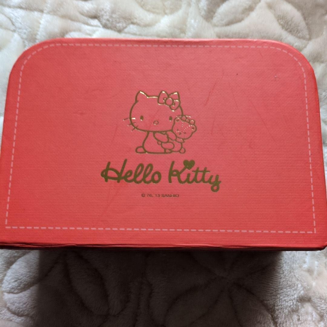 Swarovski Hello Kitty Necklace Charm Rose Gold Red Clear Case Sanrio Japan