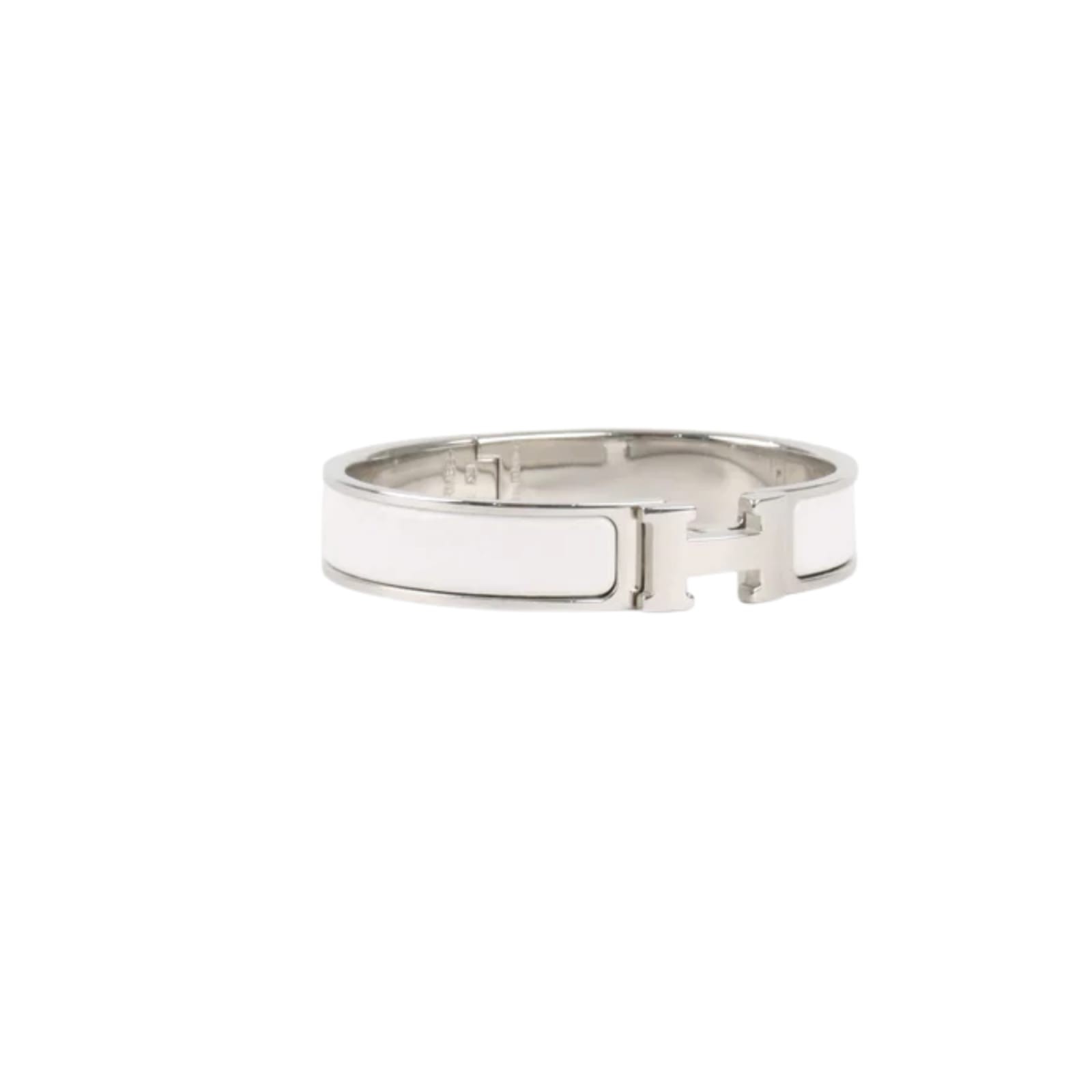 Hermès Hermès Clic H Bracelet PM Blanc Palladium-Plated | Authentic