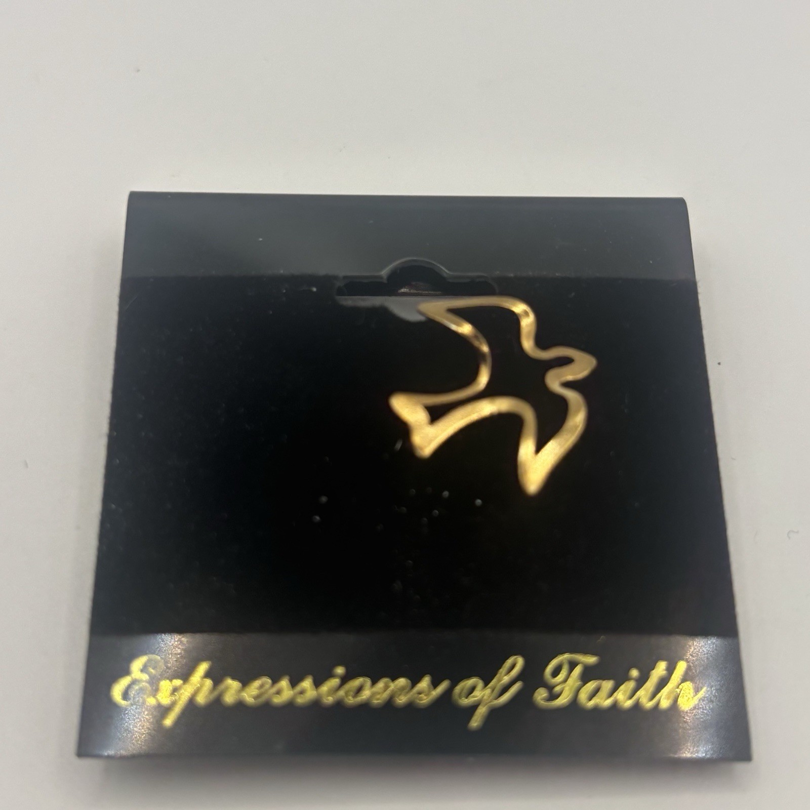 New Expressions of Faith Dove Holy Spirit Snapback Lapel Pin Gold Tone Spiritual
