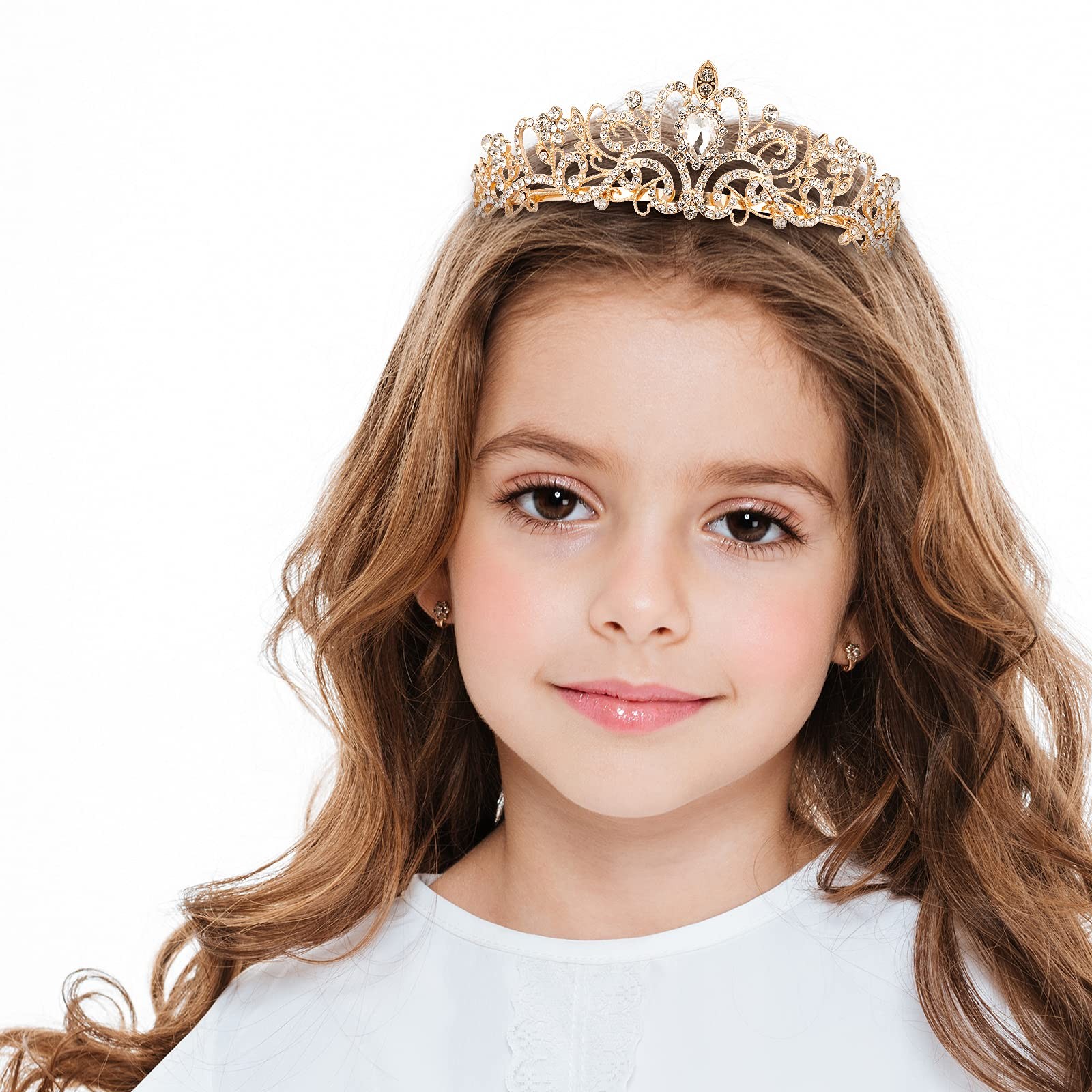 Gold Crystal Crowns Tiara for Women, Girls Elegant 1Pcs, Crown 1PCS