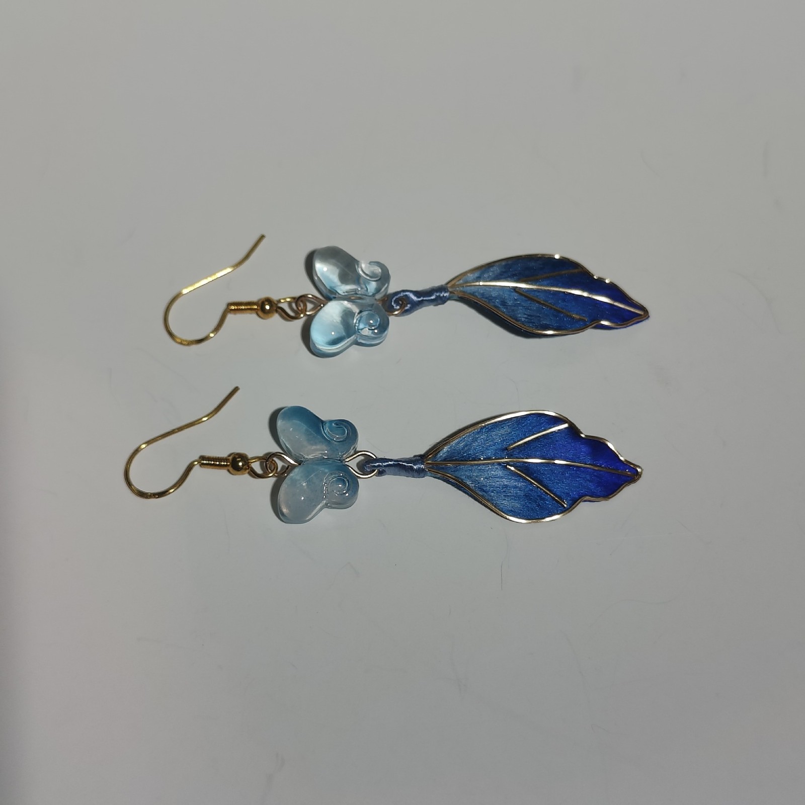 Chinese Style Butterfly Earrings Velvet Flower Hanfu Dangle Ear