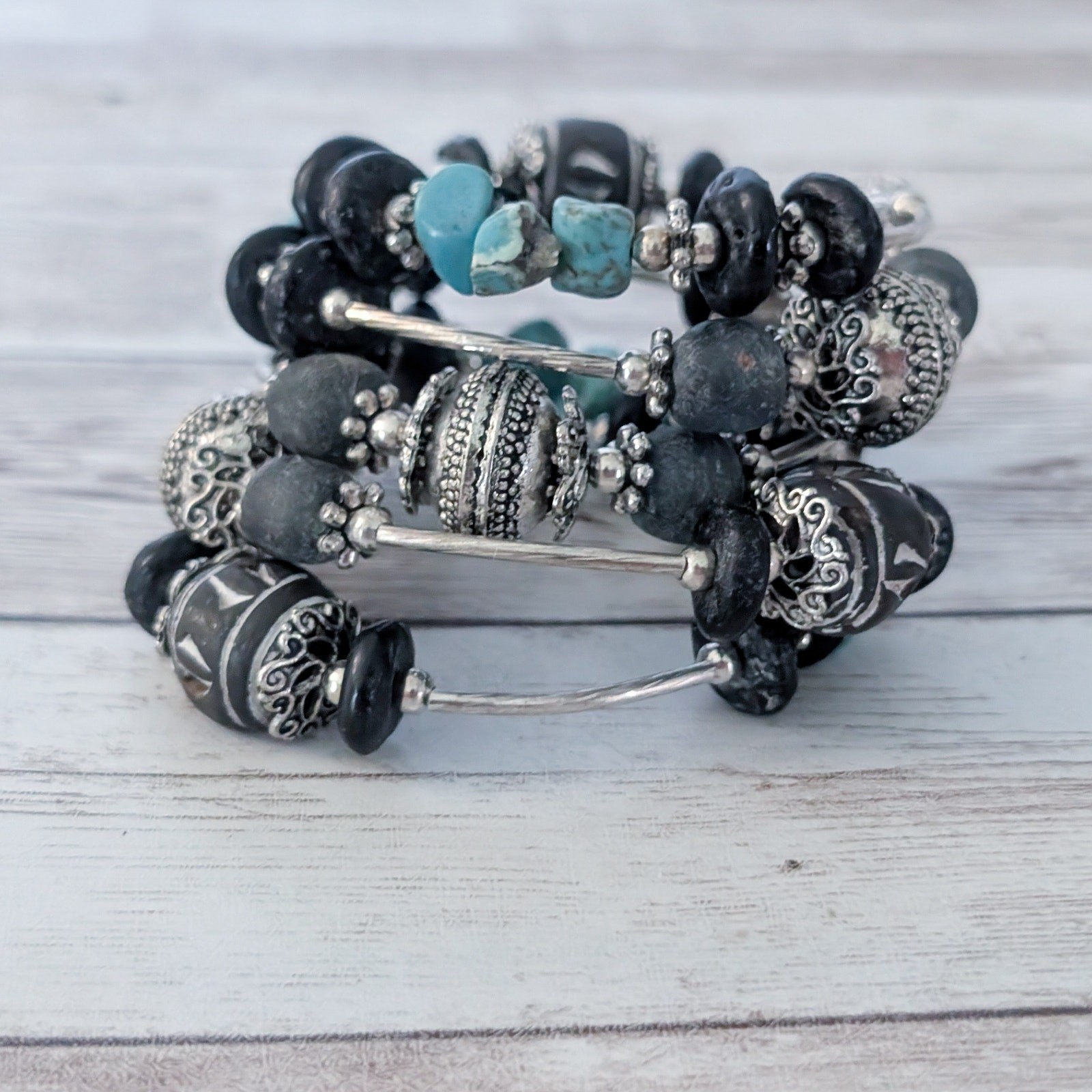 Kairos 10 Wrap Bracelet Mixed Materials