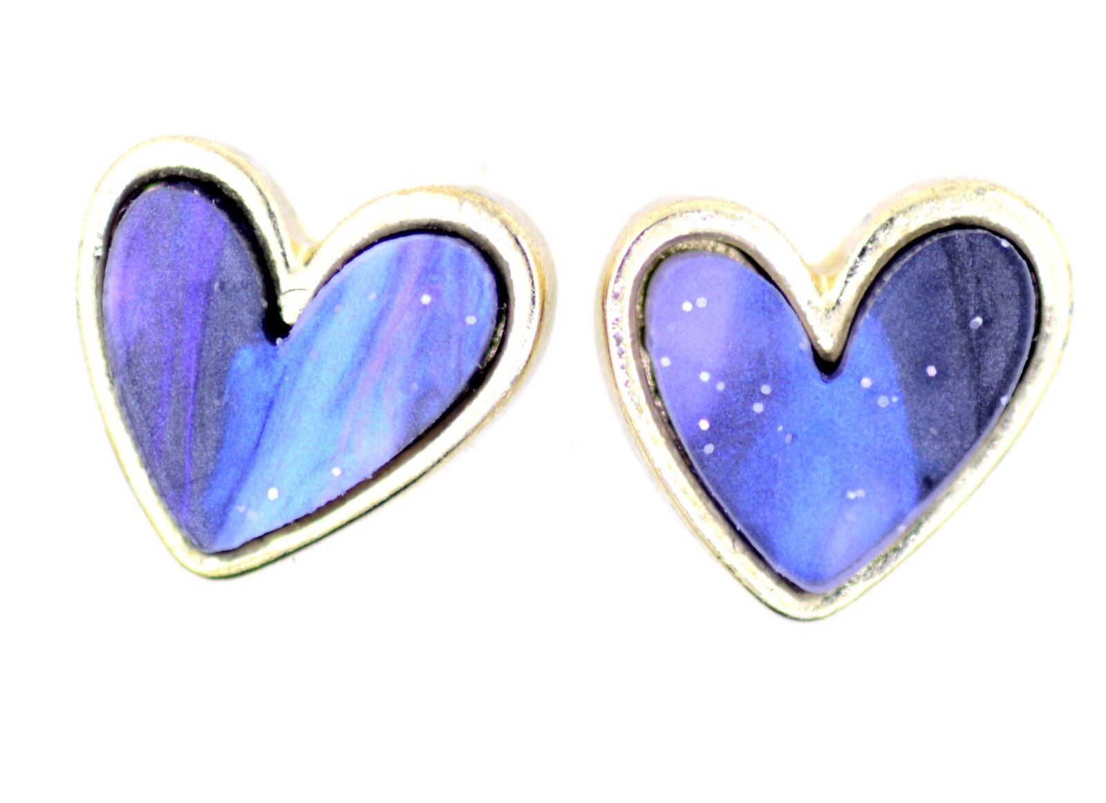 1.2cm x 1.3cm blue heart stud earrings