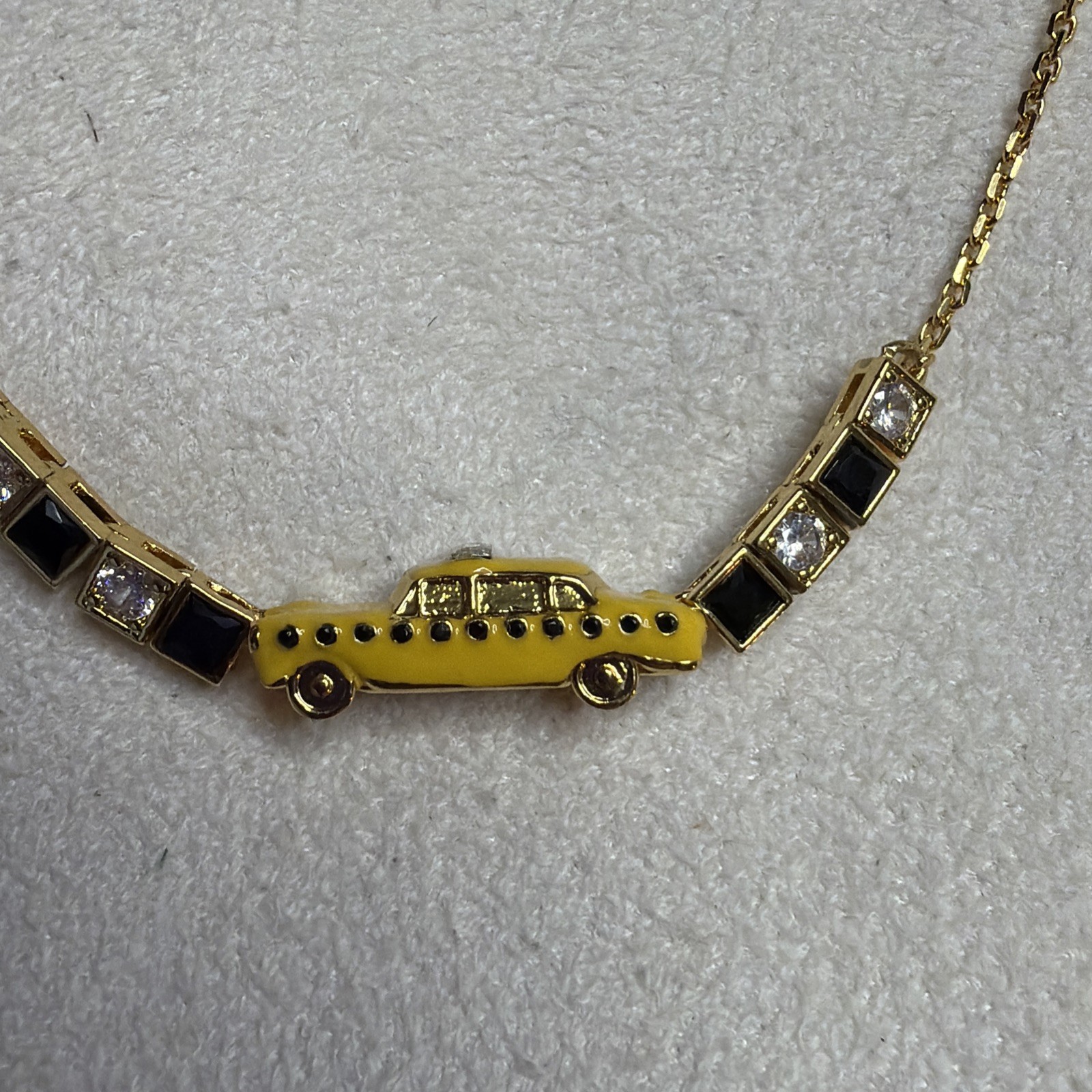 Authentic Kate Spade Hit the City Taxi Cubic Zirconia Tennis Necklace NWT
